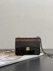 Uubags Chanel mini evening party bag plexiglass and gold-plated metal brown & black 9x12x4.5cm - 1