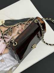 Uubags Chanel mini evening party bag plexiglass and gold-plated metal brown & black 9x12x4.5cm - 5