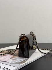 Uubags Chanel mini evening party bag plexiglass and gold-plated metal brown & black 9x12x4.5cm - 4