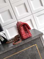 Uubags Chanel classic mini handbag tweed fabric & gold-plated metal red, pink & black 20cm - 5