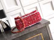 Uubags Chanel classic mini handbag tweed fabric & gold-plated metal red, pink & black 20cm - 3