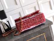 Uubags Chanel classic small handbag tweed fabric & gold-plated metal red, pink & black 14.5x23x6cm - 4
