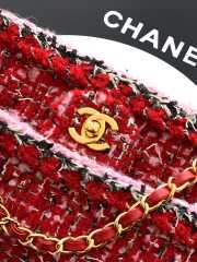 Uubags Chanel classic medium handbag tweed fabric & gold-plated metal red, pink & black 25cm - 4