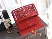 Uubags Chanel classic medium handbag tweed fabric & gold-plated metal red, pink & black 25cm - 3