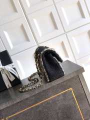 Uubags Chanel Classic Small Handbag Cotton Tweed Black 14.5x23x6cm - 6