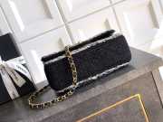 Uubags Chanel Classic Small Handbag Cotton Tweed Black 14.5x23x6cm - 2