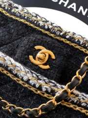 Uubags Chanel Classic Small Handbag Cotton Tweed Black 14.5x23x6cm - 3