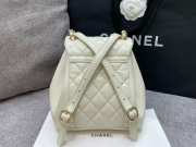Uubags Chanel Backpack Grained Shiny Calfskin & Gold-Tone Metal White 18x19x12cm - 5