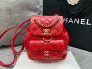 Uubags Chanel Backpack Grained Shiny Calfskin & Gold-Tone Metal Red 18x19x12cm - 1