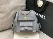 Uubags Chanel Backpack Grained Shiny Calfskin & Gold-Tone Metal Coral Grey 21.5x19.5x12cm - 1