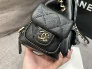 Uubags Chanel Small Backpack Grained Shiny Calfskin & Gold-Tone Metal Coral Black 19.5x18x10cm - 3