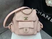 Uubags Chanel Small Backpack Grained Shiny Calfskin & Gold-Tone Metal Coral Pink 19.5x18x10cm - 1