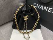 Uubags Chanel 25 Small Handbag Suede Calfskin & Gold Metal Black 22x22x11cm - 3