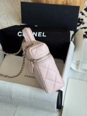 Uubags Chanel Classic Mini Bag Charm Grained Shiny Calfskin & Gold-Tone Metal In Light Pink 14x19x5cm - 6