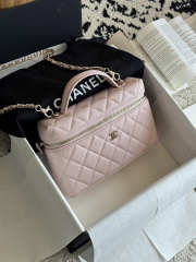 Uubags Chanel Classic Mini Bag Charm Grained Shiny Calfskin & Gold-Tone Metal In Light Pink 14x19x5cm - 3