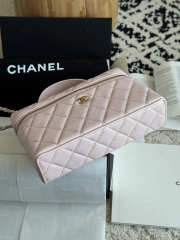 Uubags Chanel Classic Mini Bag Charm Grained Shiny Calfskin & Gold-Tone Metal In Light Pink 14x19x5cm - 2