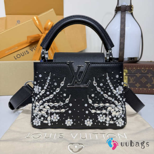 Uubags Louis Vuitton M25934 Capucines Mini Bag In Lily Black 21x13.6x8cm - 1