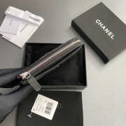Uubags Chanel Classic Zipped Card Holder Grained Shiny Calfskin & Gold-Tone Metal In Black 8.5x13.3x2.9cm - 2