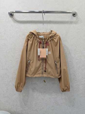Uubags Miu Miu Technical fabric blouson jacket in beige 