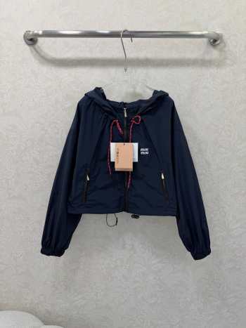 Uubags Miu Miu Technical fabric blouson jacket in navy