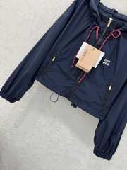 Uubags Miu Miu Technical fabric blouson jacket in navy - 6