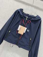Uubags Miu Miu Technical fabric blouson jacket in navy - 2