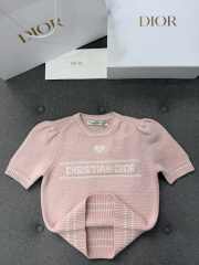 Uubags Dior Short-Sleeved Sweater Pink Virgin Wool-Cashmere Knit - 5