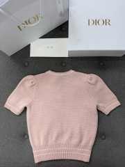 Uubags Dior Short-Sleeved Sweater Pink Virgin Wool-Cashmere Knit - 4
