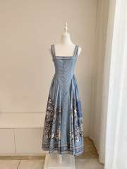 Uubags Alemais Villa Romantica Midi Dress In Blue - 5