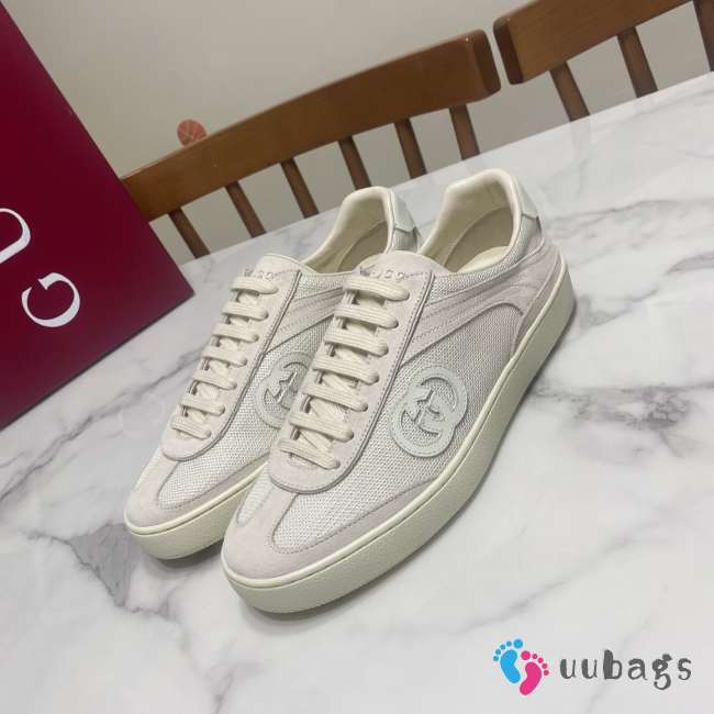 Uubags Gucci G75 sneaker in white suede  - 1