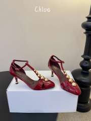 Uubags Chloe Cleia heeled sandal in grenat 7cm - 1