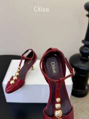 Uubags Chloe Cleia heeled sandal in grenat 7cm - 5