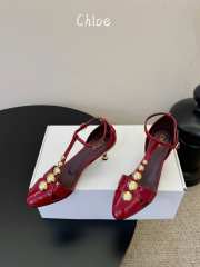 Uubags Chloe Cleia heeled sandal in grenat 7cm - 4