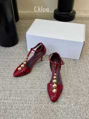 Uubags Chloe Cleia heeled sandal in grenat 7cm - 2