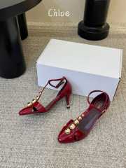 Uubags Chloe Cleia heeled sandal in grenat 7cm - 3