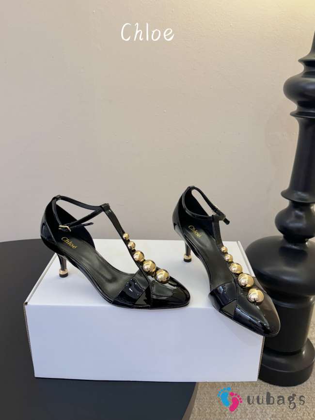 Uubags Chloe Cleia heeled sandal in black 7cm - 1