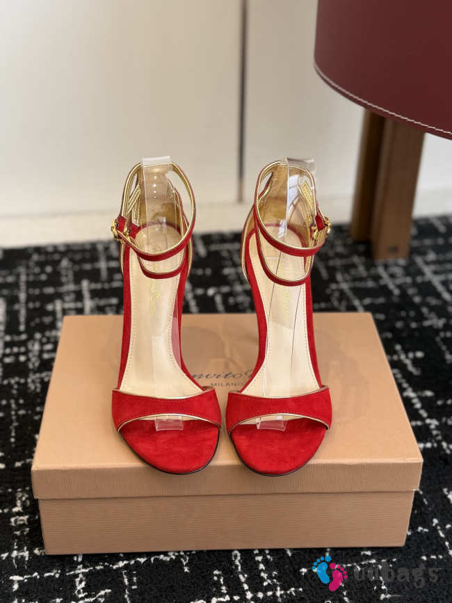 Uubags Gianvito Rossi Ankle Strap Sandal In Red 10cm  - 1