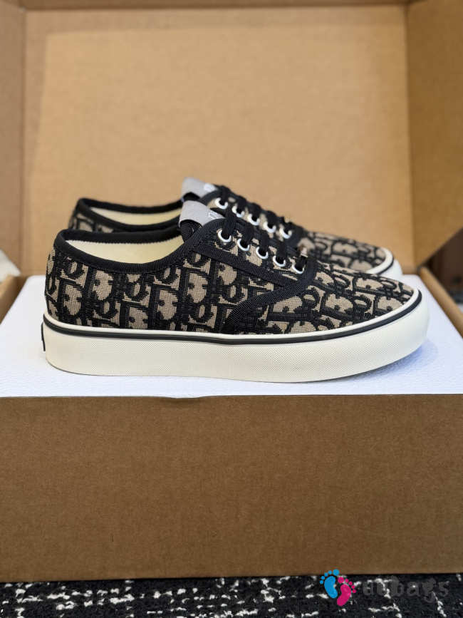 Uubags Dior Saltwind Sneaker Black/Beige Dior Oblique Jacquard 3.5cm - 1