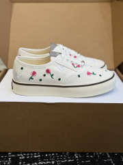 Uubags Dioramour Dior Saltwind Sneaker White Cotton Embroidered with Multicolor Doves & Roses Motif - 6