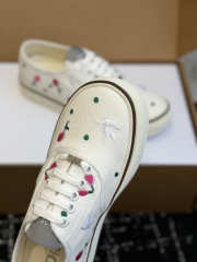 Uubags Dioramour Dior Saltwind Sneaker White Cotton Embroidered with Multicolor Doves & Roses Motif - 2