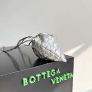 Uubags Bottega Veneta Small Dustbag Intrecciato Silver Lamina Satin Leather Pouch 21x16.6x1cm - 6