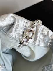 Uubags Bottega Veneta Large Dustbag Intrecciato Silver Lamina Satin Leather Pouch 33x19x8cm - 4