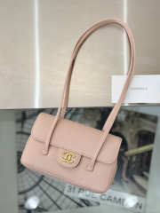 Uubags Chanel mini clutch with leather strap in light pink 17x4x12cm - 1