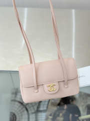 Uubags Chanel mini clutch with leather strap in light pink 17x4x12cm - 3