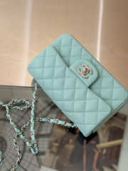Uubags Chanel Small Classic Double Flap Bag Caviar Tiffany Blue 2019 20cm - 4