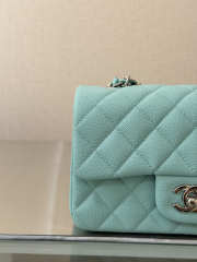 Uubags Chanel Small Classic Double Flap Bag Caviar Tiffany Blue 2019 20cm - 2