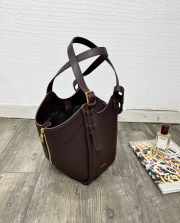 Uubags Loewe Hammock flip bag in dark chestnut classic calfskin 15x22.5x21cm - 3