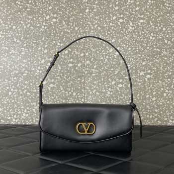 Uubags Valentino Garavani Vain Clutch Bag In Black Shiny Calfskin 23.5x12x3cm