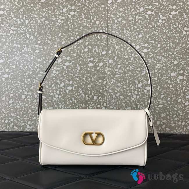Uubags Valentino Garavani Vain Clutch Bag In White Shiny Calfskin 23.5x12x3cm - 1