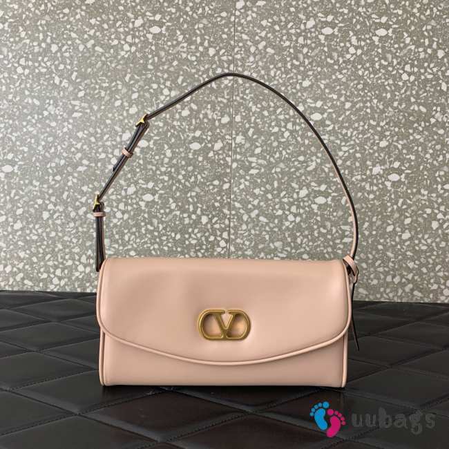 Uubags Valentino Garavani Vain Clutch Bag In Pink Shiny Calfskin 23.5x12x3cm - 1